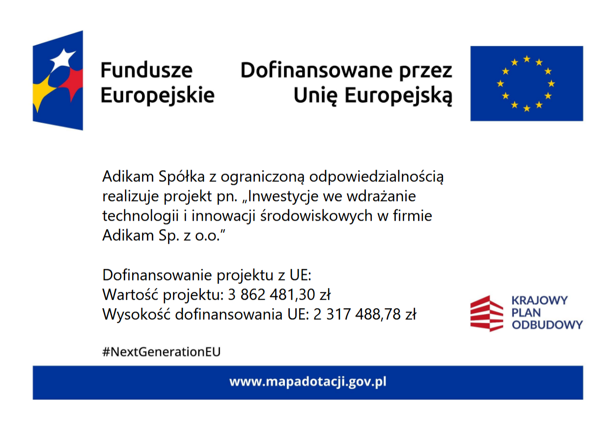 Dotychczasowa plansza informacyjna przedsięwzięcia ADIKAM; aktualne oznaczenia i pełny opis projektu znajdują się na tej stronie